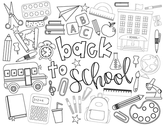 Back to School Coloring Sheets