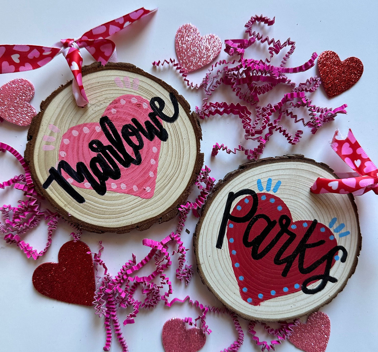 Custom Wooden Heart Tags