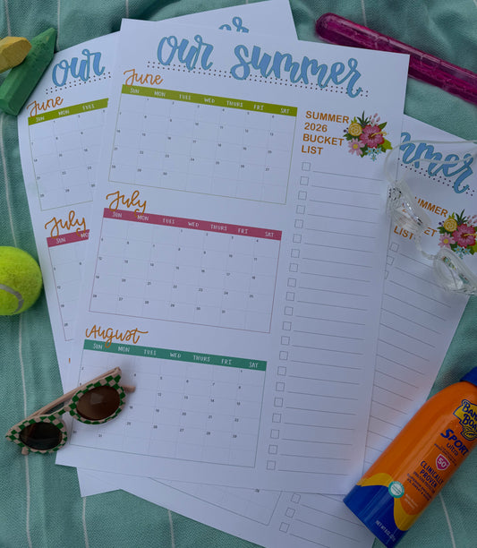 Summer 2026 Calendar
