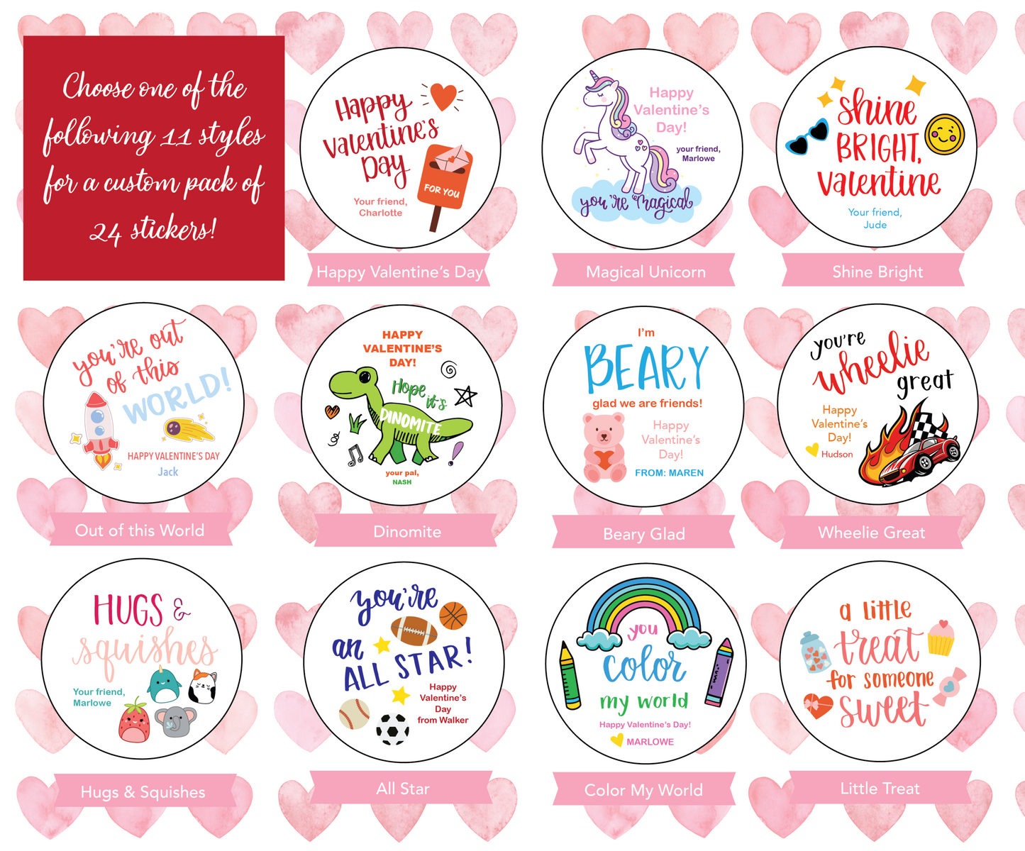 Custom Valentine's Day Stickers