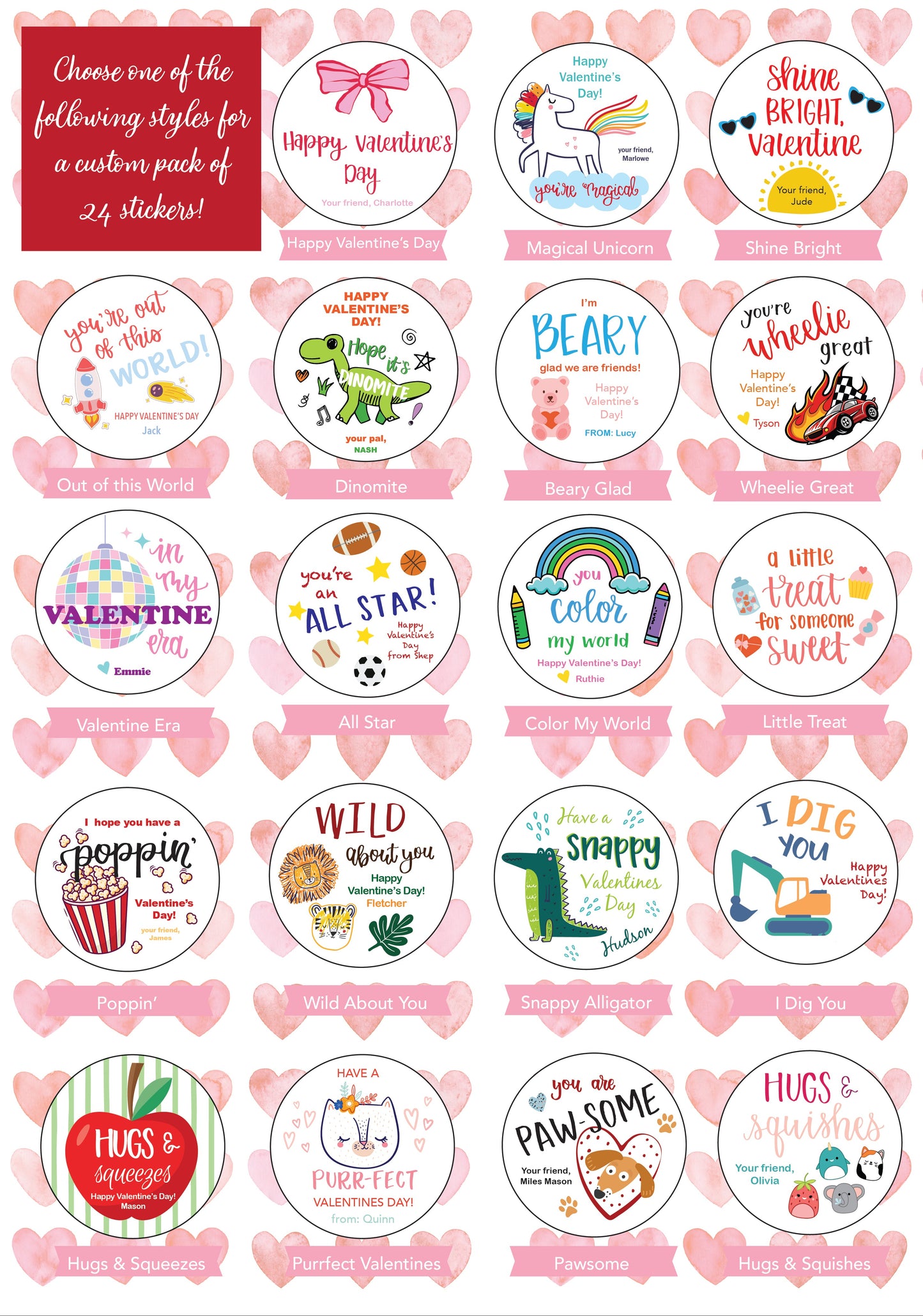 Custom Valentine's Day Stickers